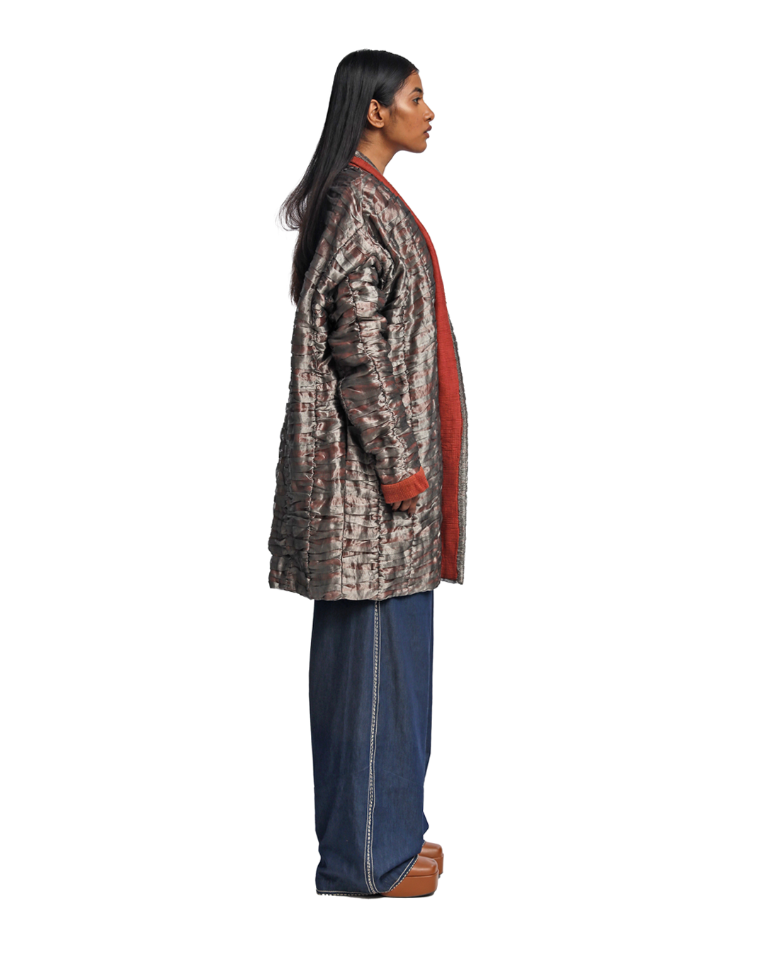 Handwoven Textured Liquid Molten Kinji Jacket
