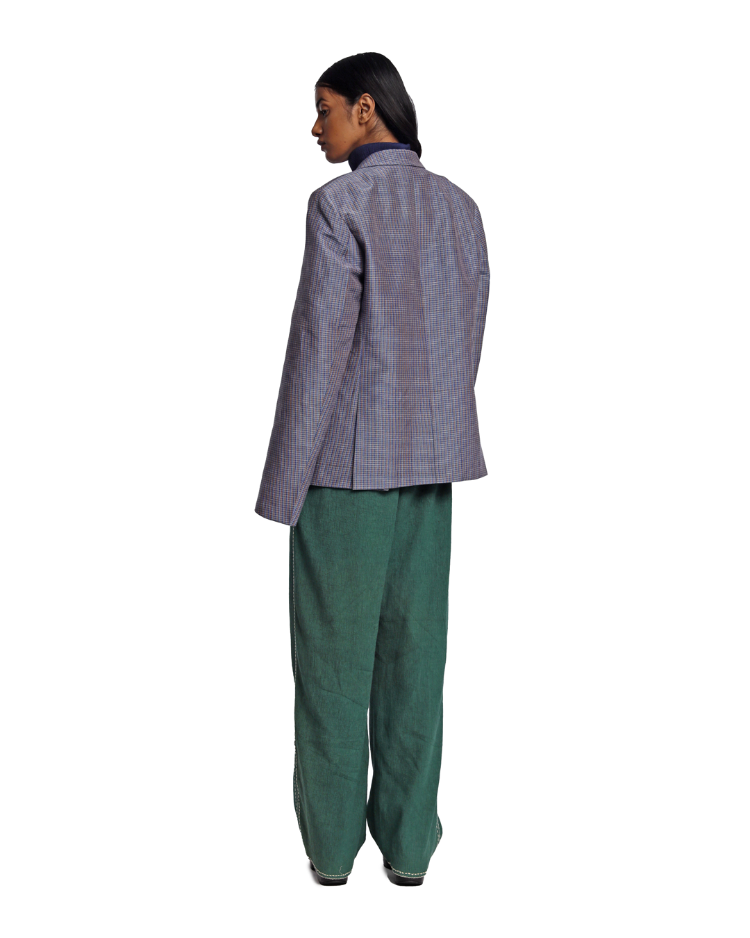 Handwoven Silk Checkered blazer
