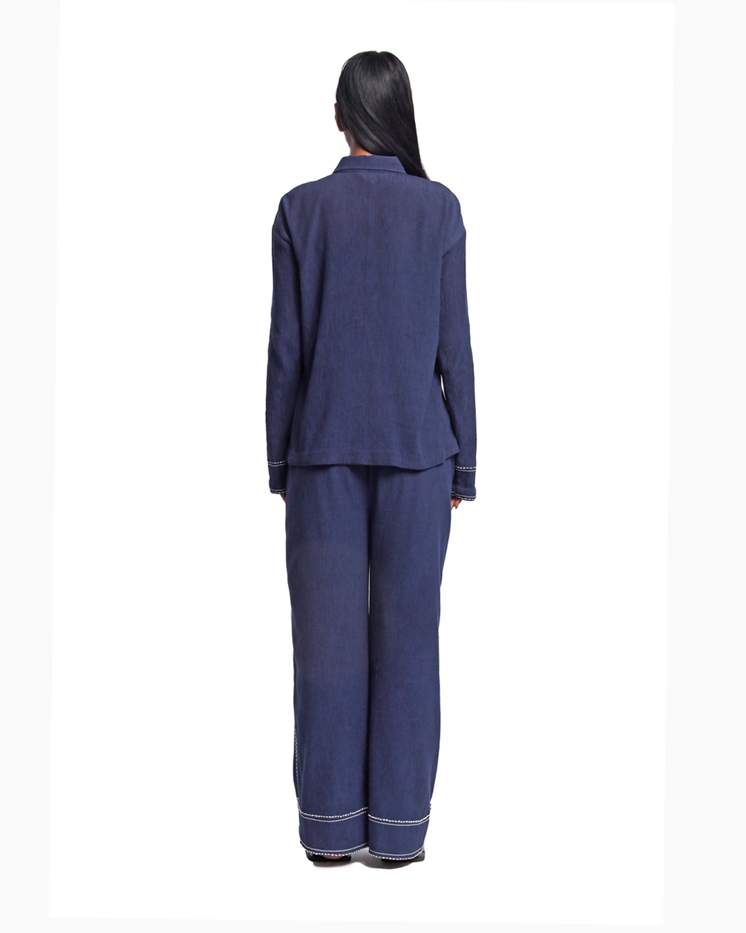 Handwoven Bamboo Blue Shirt