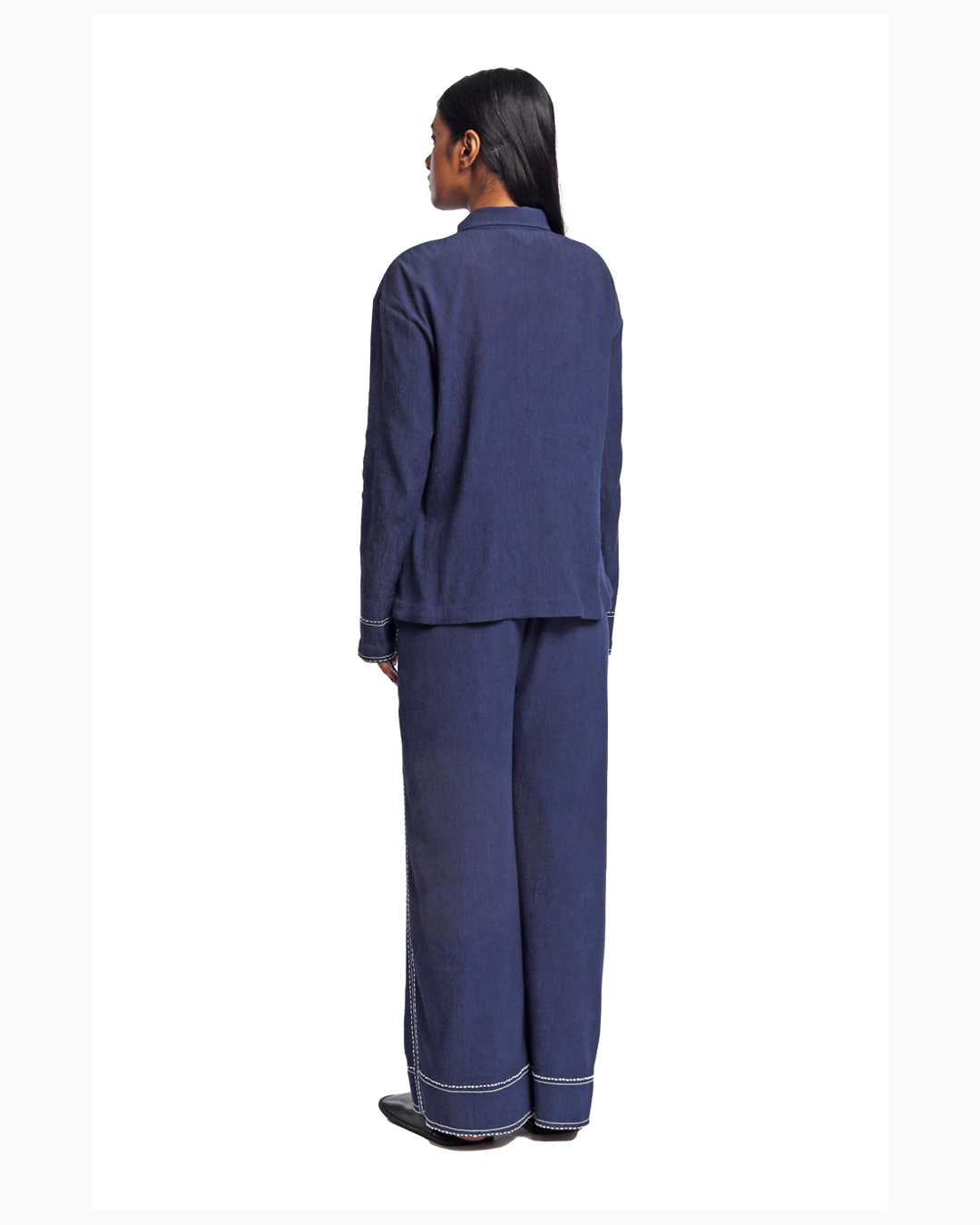 Handwoven Bamboo Blue Shirt