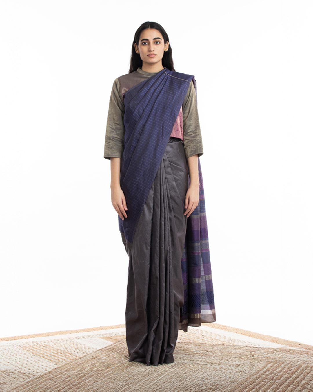 Handwoven Multicolor Engineered Silk Saree
