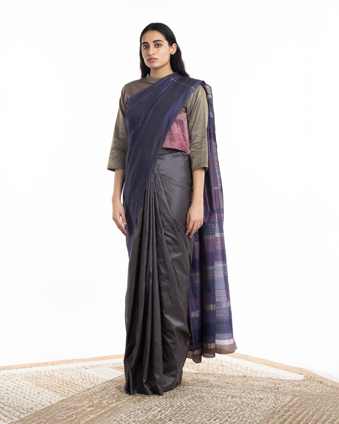Handwoven Multicolor Engineered Silk Saree