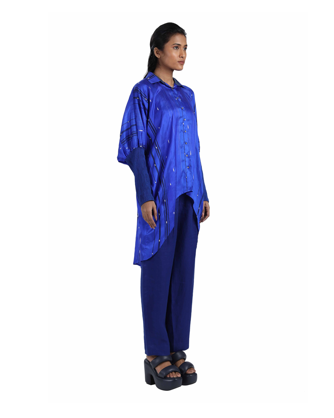 Handwoven Silk Snow Cube Kinji Sleeve Top