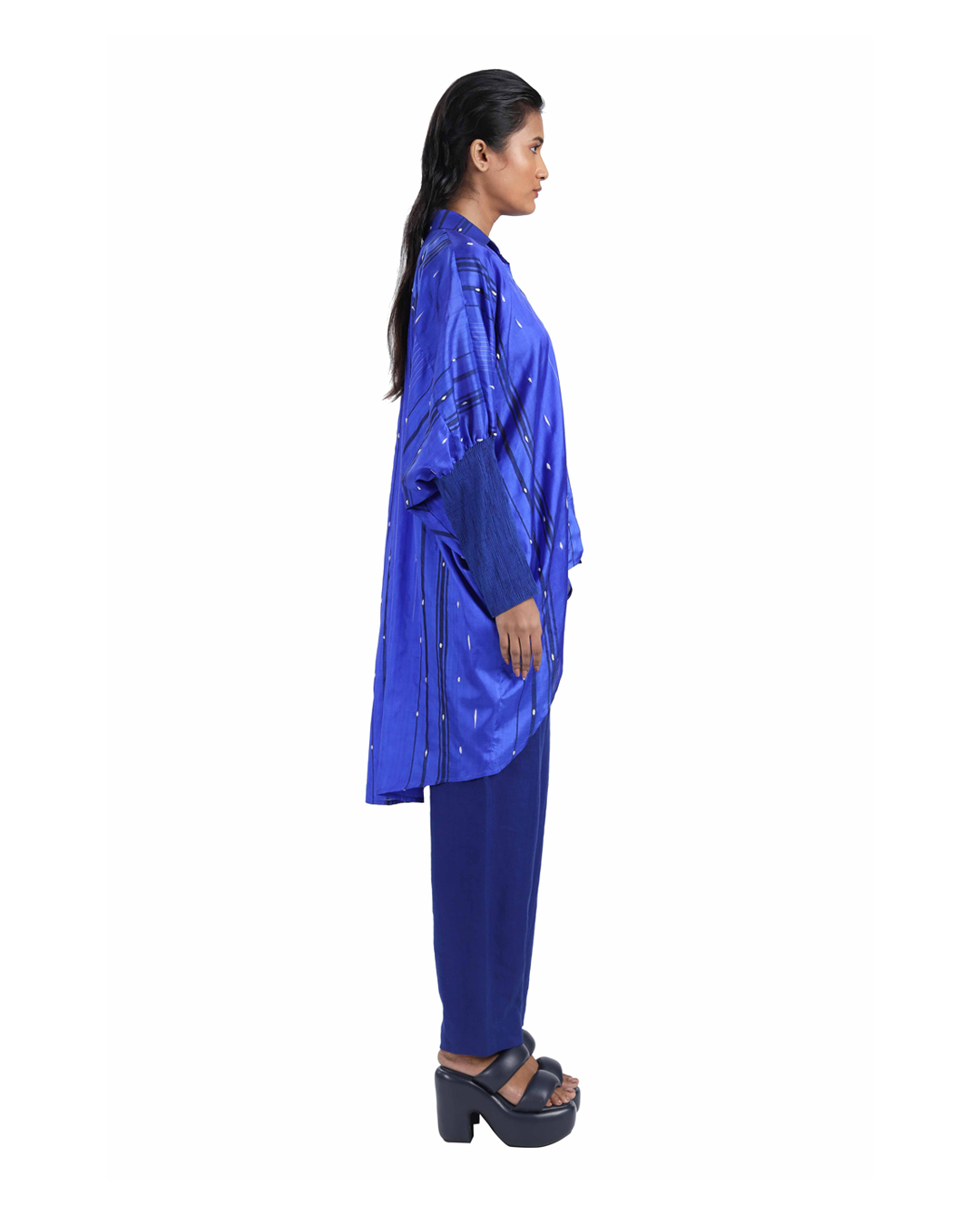 Handwoven Silk Snow Cube Kinji Sleeve Top