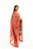 Handwoven Pink Striped Silk Zari Dupatta